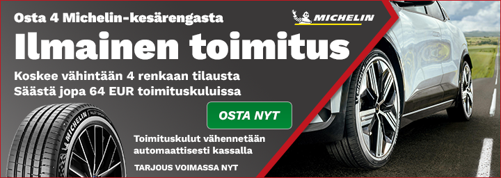 Saat ilmaisen toimituksen, kun ostat 4 Michelin kesärengasta samassa tilauksessa.