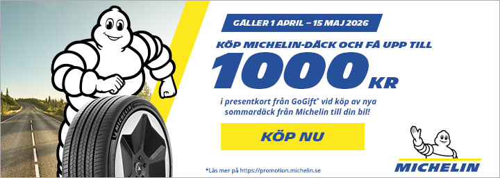 Köp 2 eller 4 st Michelin sommardäck - få upp till 1000 kr i presentkort!