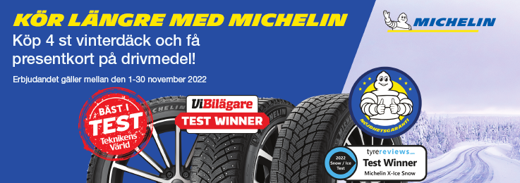 Kör längre med Michelin - Köp fyra st vinterdäck och få presentkort på drivmedel!
