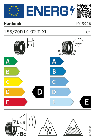 EU-Merkki Hankook Winter i*cept iZ2 W616 185/70R14 92T XL