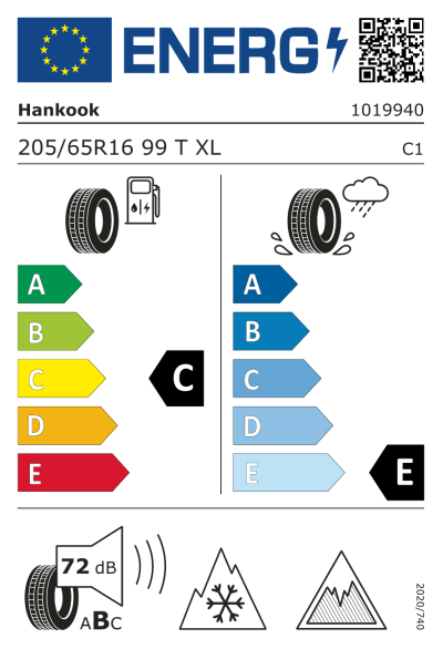 EU-merking Hankook Winter i*cept iZ2 W616 205/65R16 99T XL