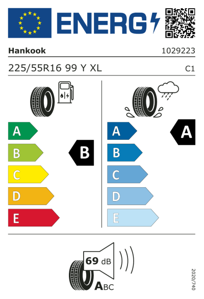 EU-merking Hankook Ventus Prime 4 K135 225/55R16 99Y XL