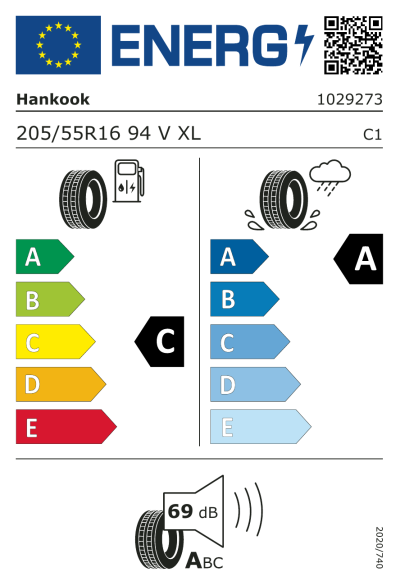 EU-Merkki Hankook Ventus Prime 4 K135 205/55R16 94V XL