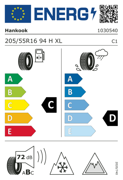 Eu-Märkning Hankook Winter i*cept iZ3 205/55R16 94H XL