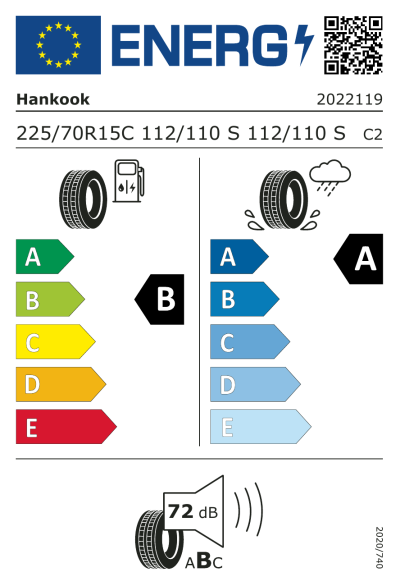 Eu-Märkning Hankook Vantra Transit RA58 225/70R15 112S