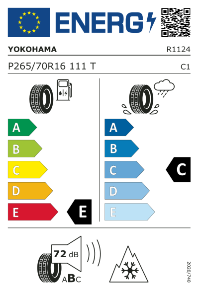 EU-merking Yokohama Geolandar A/T G015 265/70R16 111T