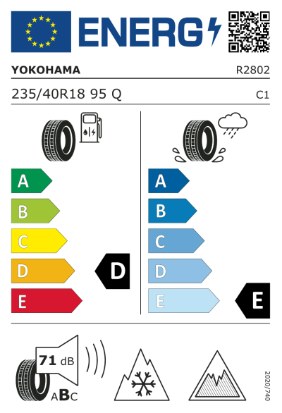 Eu-Märkning Yokohama iceGuard IG60 235/40R18 95Q