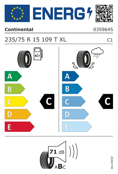 Eu-Märkning Continental CrossContact H/T 235/75R15 109T XL