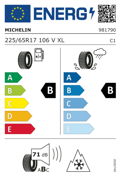 EU-merking Michelin CrossClimate 2 SUV 225/65R17 106V XL