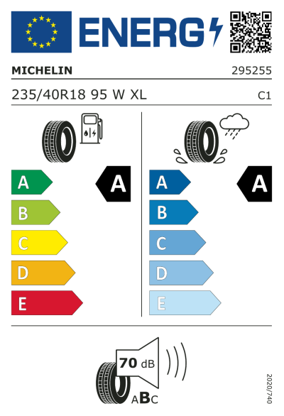 Eu-Märkning Michelin ePrimacy 235/40R18 95W XL