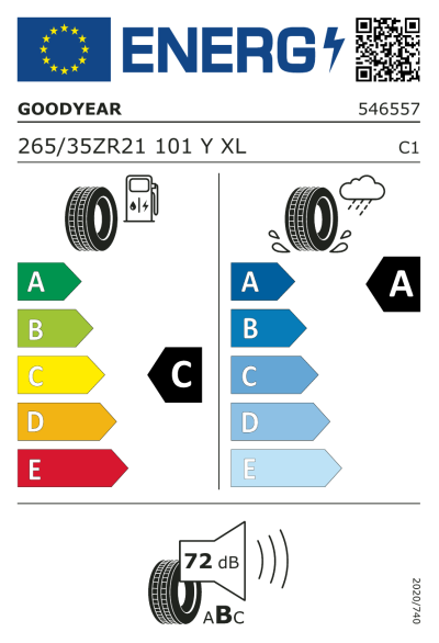 EU-merking Goodyear Eagle F1 Asymmetric 3 265/35R21 101Y XL NF0