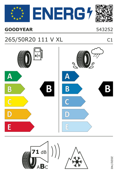 EU-Merkki Goodyear UltraGrip Performance SUV Gen-1 265/50R20 111V XL FP