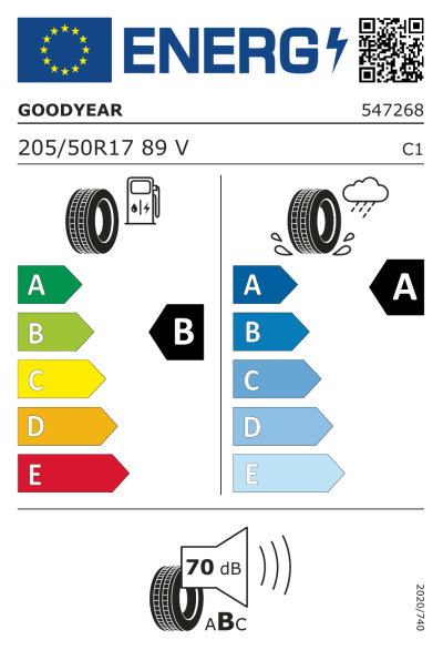 EU-merking Goodyear Eagle F1 Asymmetric 3 205/50R17 89V