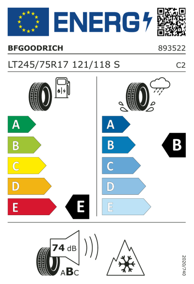 EU-Merkki BF Goodrich All-Terrain T/A KO2 245/75R17 121S RWL