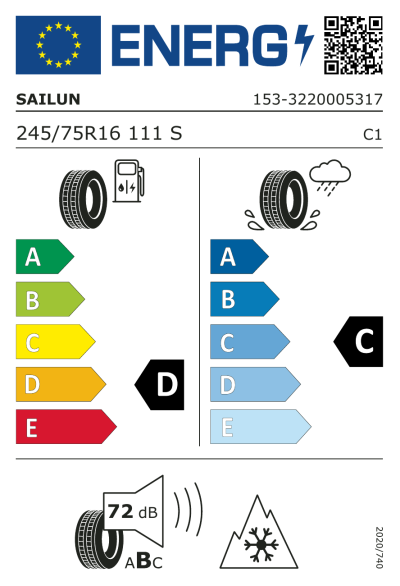 EU-merking Sailun Terramax A/T 245/75R16 111S