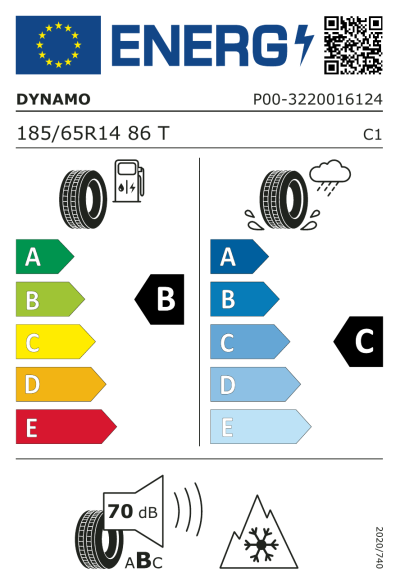 Eu-Märkning Dynamo Snow-H MSL01 185/65R14 86T