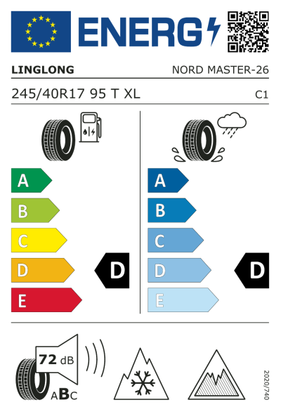 EU-Merkki Linglong Nord Master 245/40R17 95T XL