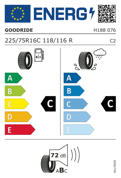 Eu-Märkning Goodride H188 225/75R16 118R