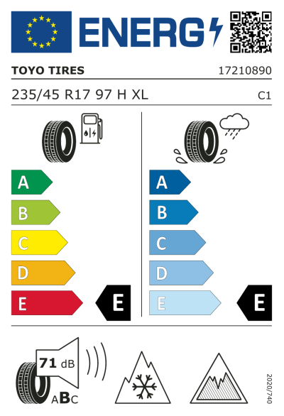 EU-merking Toyo Tires Observe GSI-6 HP 235/45R17 97H XL