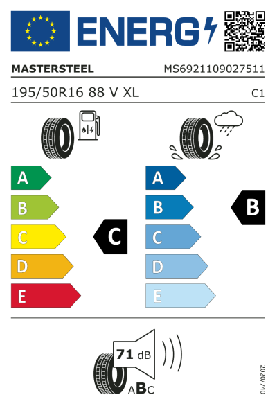 EU-Merkki Mastersteel Prosport 195/50R16 88V