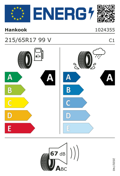 EU-Merkki Hankook Ventus Prime 3 SUV K125A 215/65R17 99V