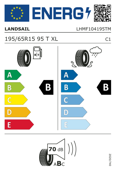 Eu-Märkning Landsail RapidDragon 195/65R15 95T XL