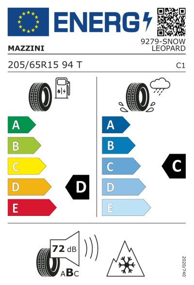 Eu-Märkning Mazzini Snowleopard 205/65R15 94T