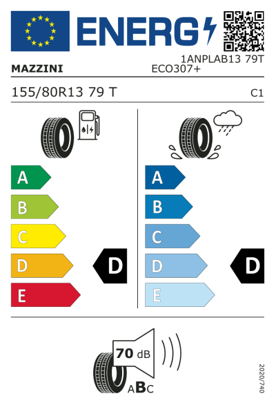 Eu-Märkning Mazzini ECO307+ 155/80R13 79T