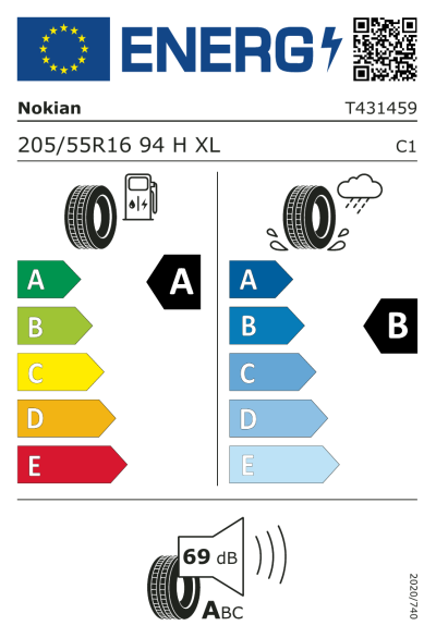 Eu-Märkning Nokian Hakka Green 3 205/55R16 94H XL