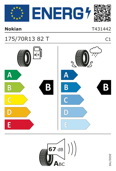 Eu-Märkning Nokian Hakka Green 3 175/70R13 82T