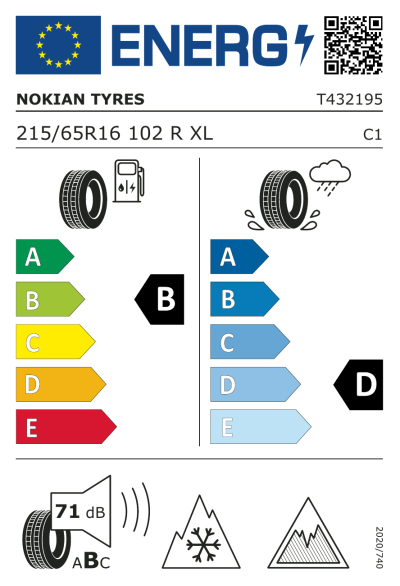 Eu-Märkning Nokian Hakkapeliitta R5 SUV 215/65R16 102R XL