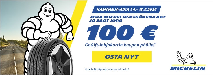 Osta 2 tai useampi Michelin-kesärengas - saat jopa 100 € lahjakortin!